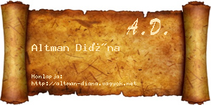 Altman Diána névjegykártya